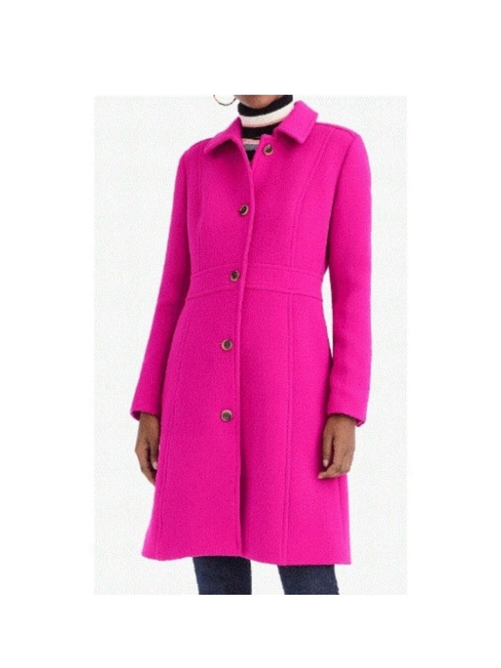 JCrew Women’s Lady Day Fuchsia Wool-Blend Coat. Size 00. Excellent Condition.